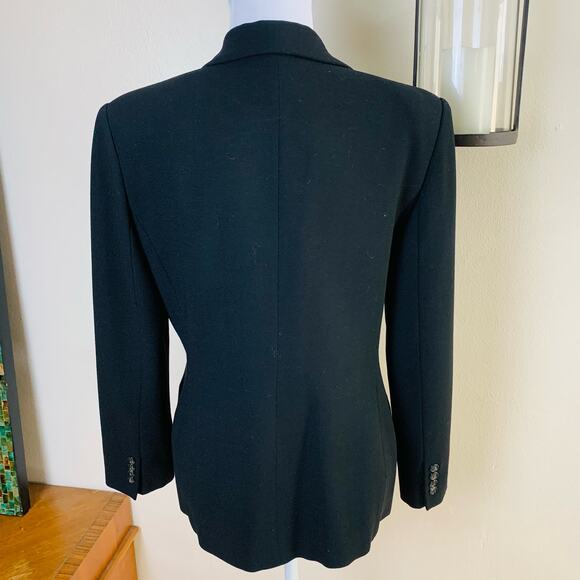 Evan Picone Size 8 Women's 100% Wool Blazer Jacket Black Classic Minimalist Work - Picture 7 of 9